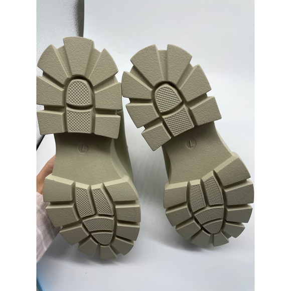 NWT Jeffrey Campbell Platform Lug Rainboots Chelsea Boot Size 7 Cream - Picture 13 of 14